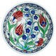 Bol ottoman Ceylan 16cm avec frise bleue et décor fleuri style Iznik