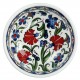 Bol ottoman Ceylan 16cm avec frise bleue et décor fleuri style Iznik