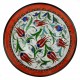 Vaisselle marocaine et poterie turque, Bol orange Timur 25cm, décoré de fleurs