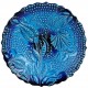 Assiette murale bleu turquoise Aylin, faïence avec motifs en relief