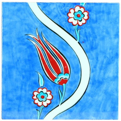 Carreau décoratif Ourkadi 20x20 avec motifs floraux ottomans