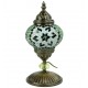 Lampe de chevet artisanale en moaïque verte Isnun, décoration orientale