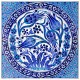 Tableau carré en céramique décoré de fleurs bleues Tria 40x40