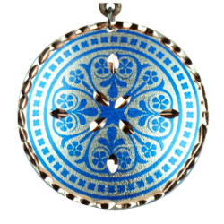 Pendentif en cuivre artisanal Nafis bleu par KaravaneSerail
